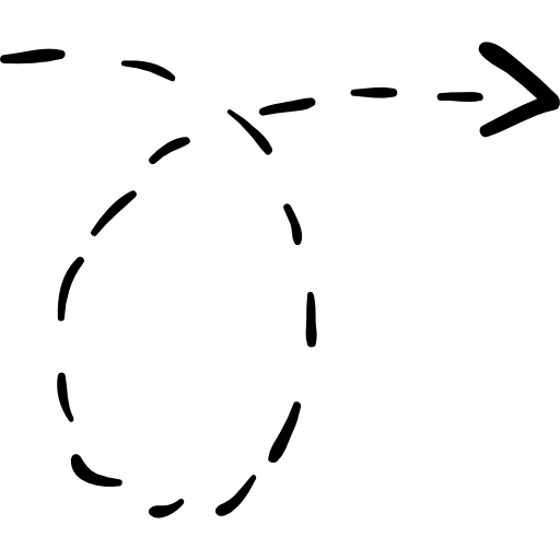 Rotated right arrow with broken line